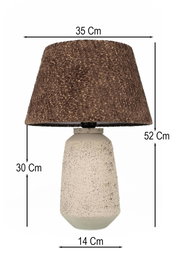 Opviq Lámpara de Mesa BK119 con Cuerpo de Cerámica y Tapa de Terciopelo